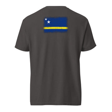 Curaçao Flag Tee | Back Print | Unisex | Heavyweight Cotton