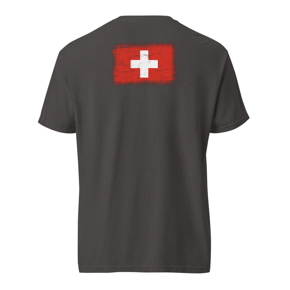 Switzerland Flag Tee — Back — Graphite