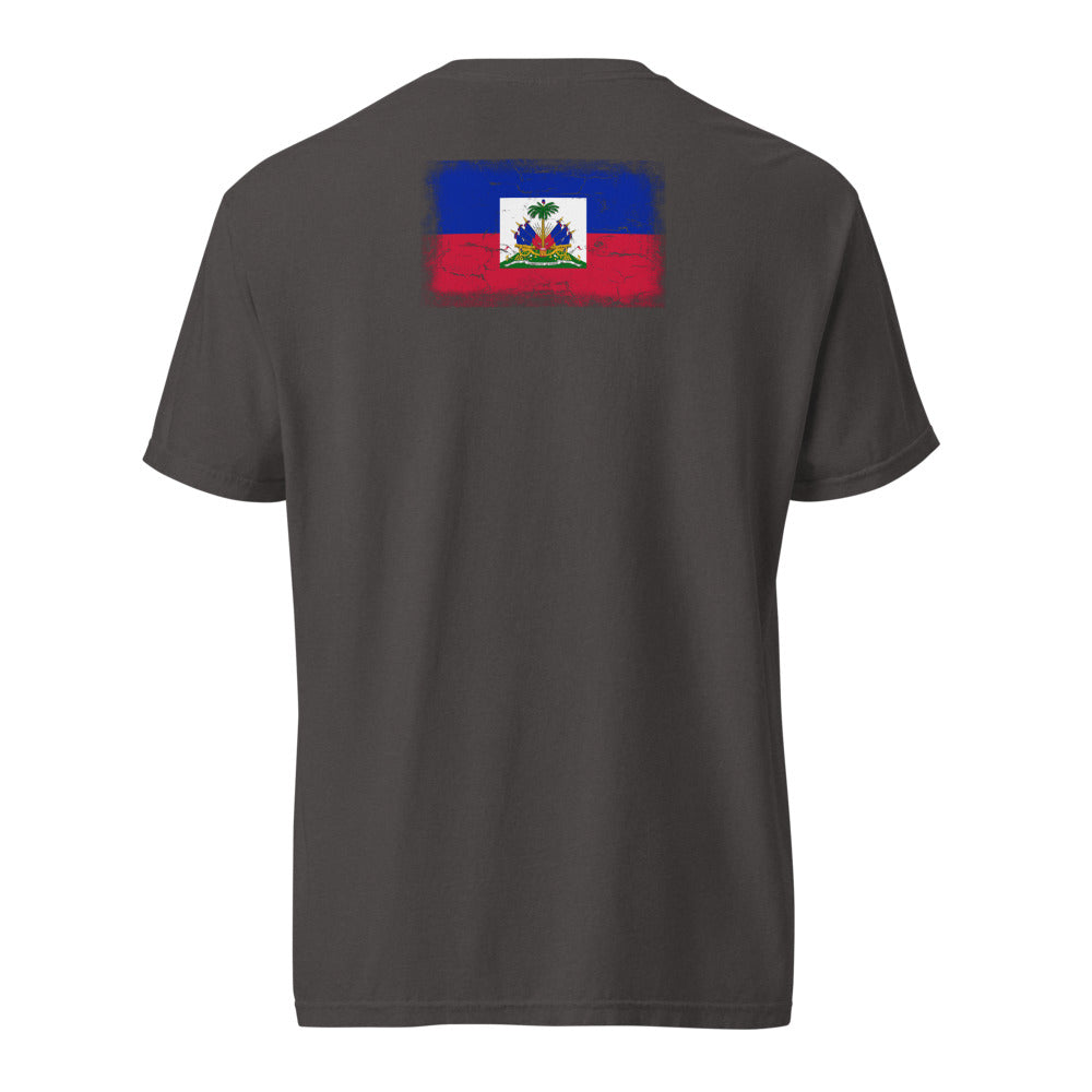 Haiti Flag Tee — Back — Graphite