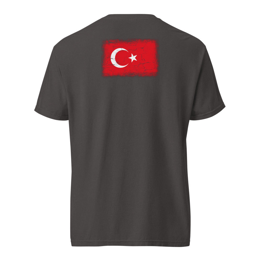 Türkiye Flag Tee — Back — Graphite