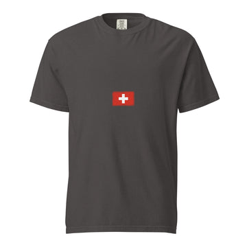 Switzerland Flag Tee | Minimal | Unisex | Heavyweight Cotton