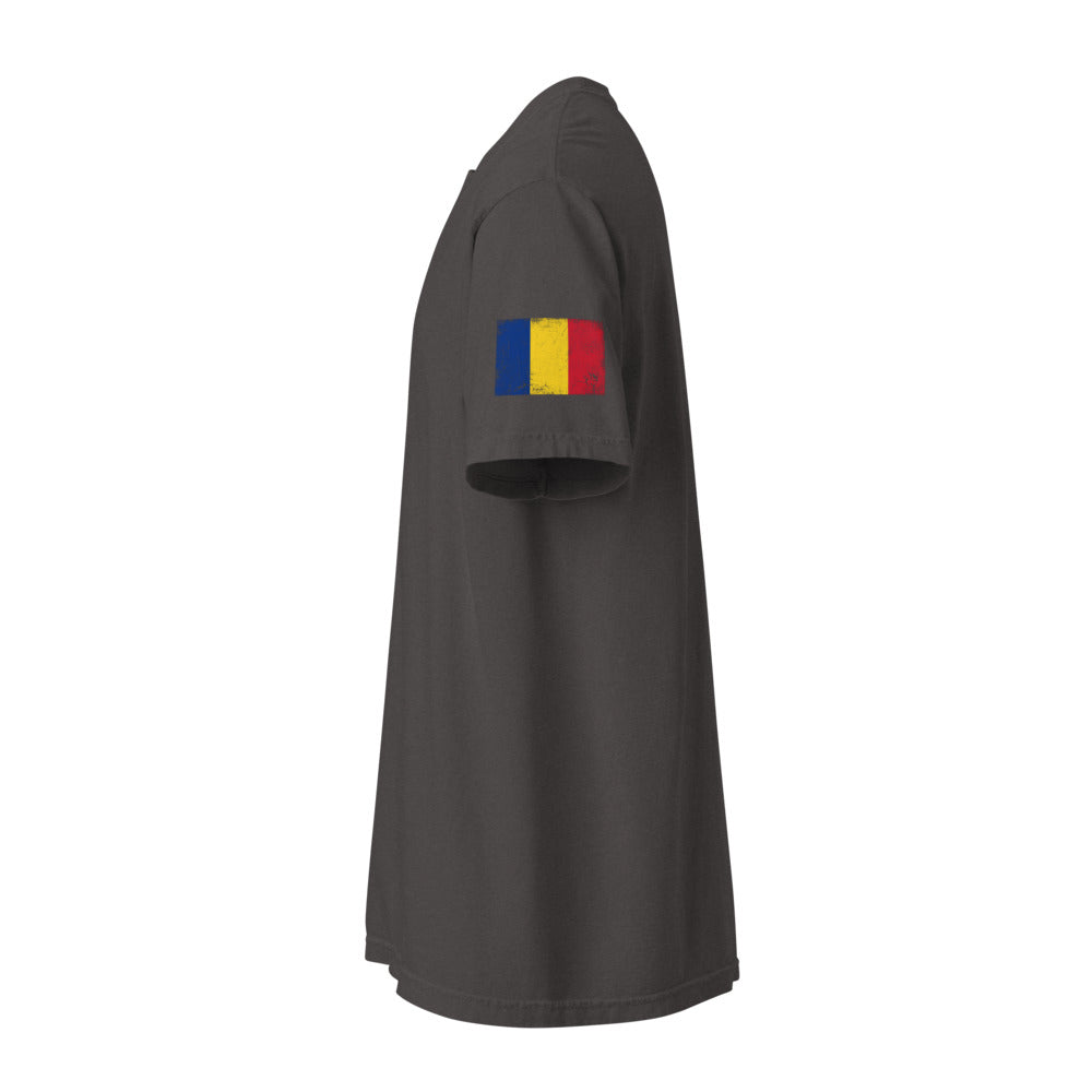 Romania Flag Tee — Sleeve — Graphite
