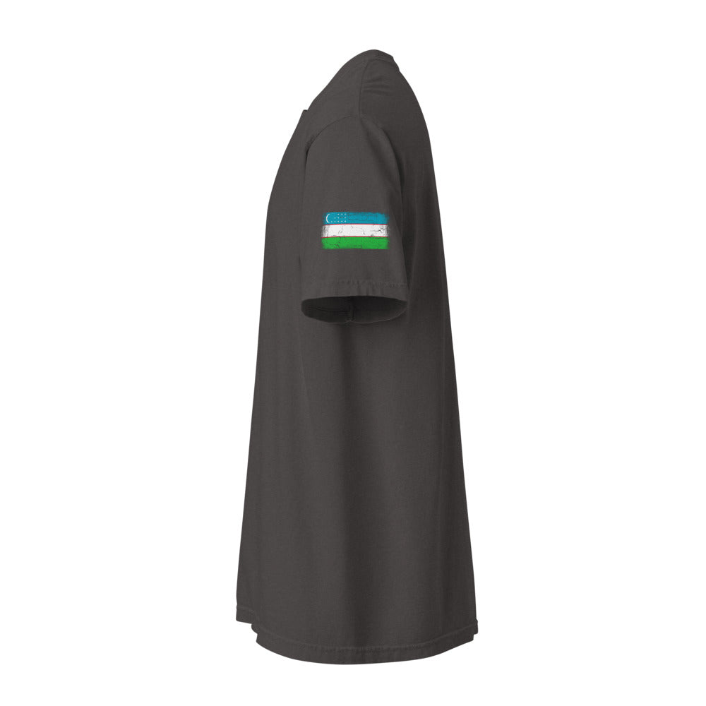 Uzbekistan Flag Tee — Sleeve — Graphite