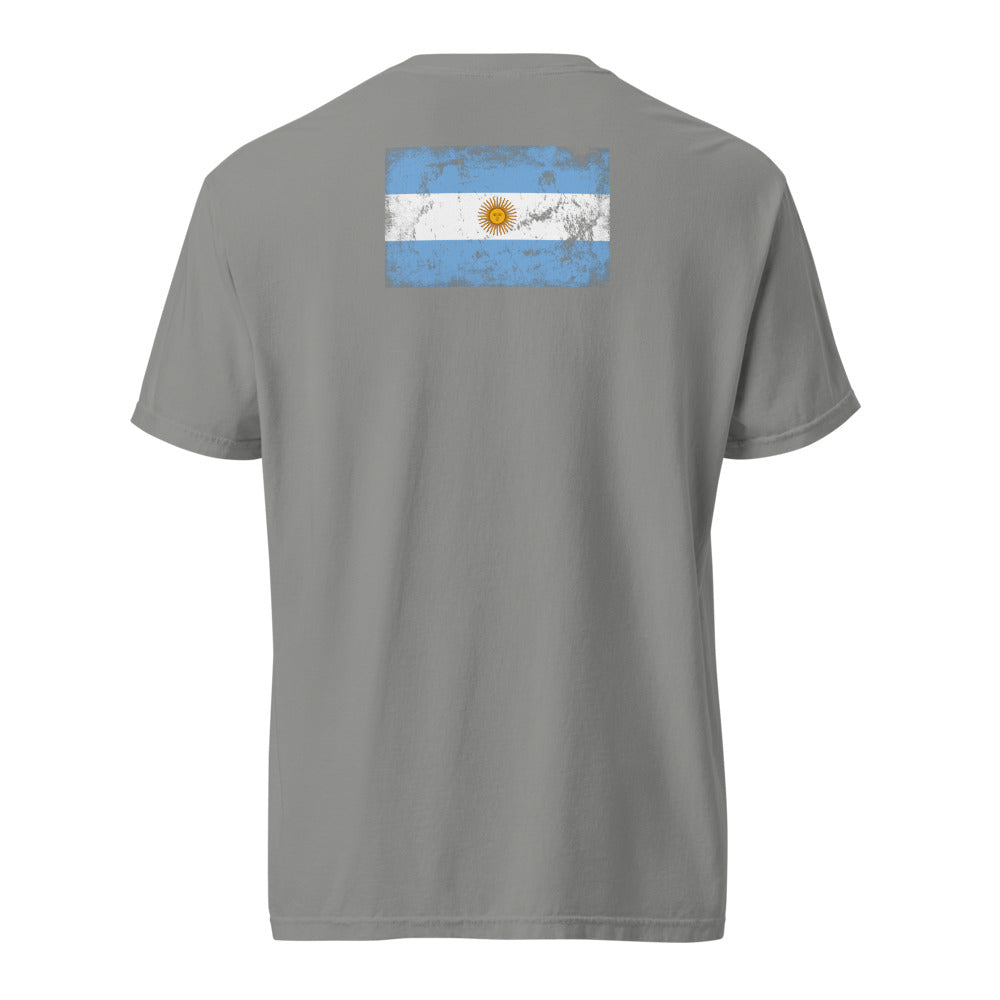 Argentina Flag Tee — Back — Grey