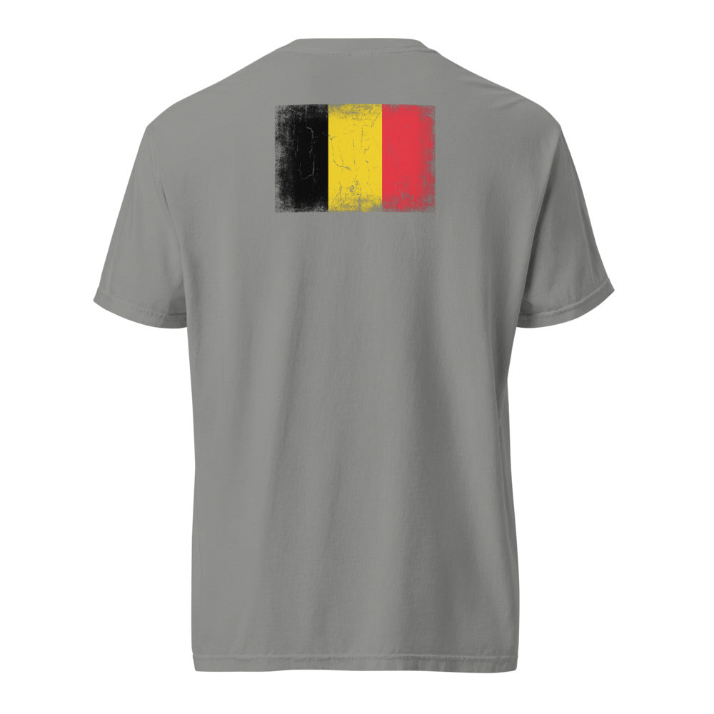 Belgium Flag Tee — Back — Grey