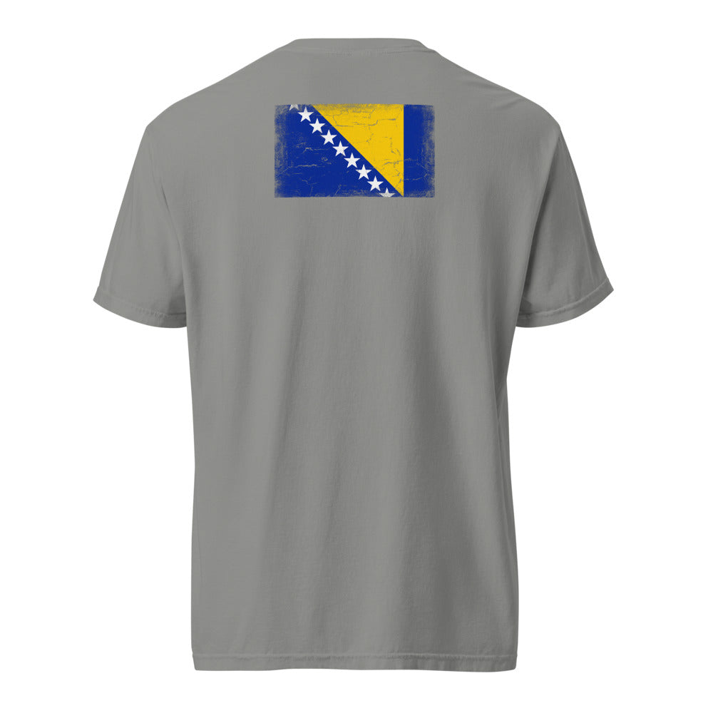 Bosnia and Herzegovina Flag Tee — Back — Grey