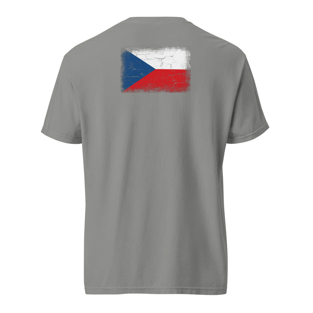 Czechia Flag Tee — Back — Grey