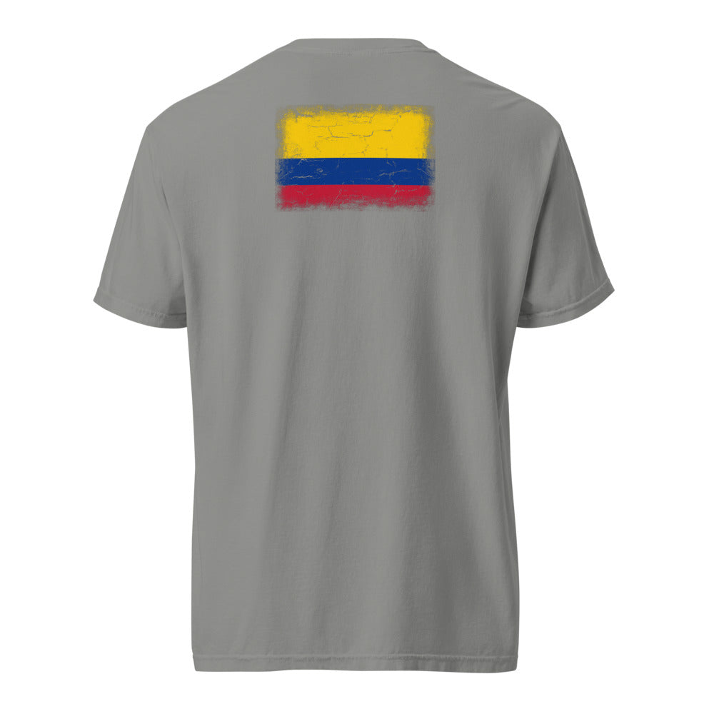 Colombia Flag Tee — Back — Grey