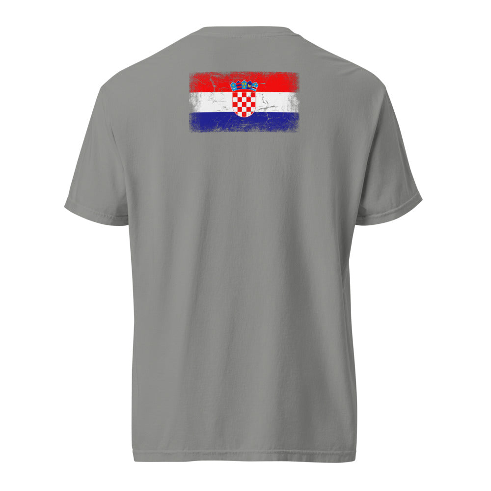 Croatia Flag Tee — Back — Grey