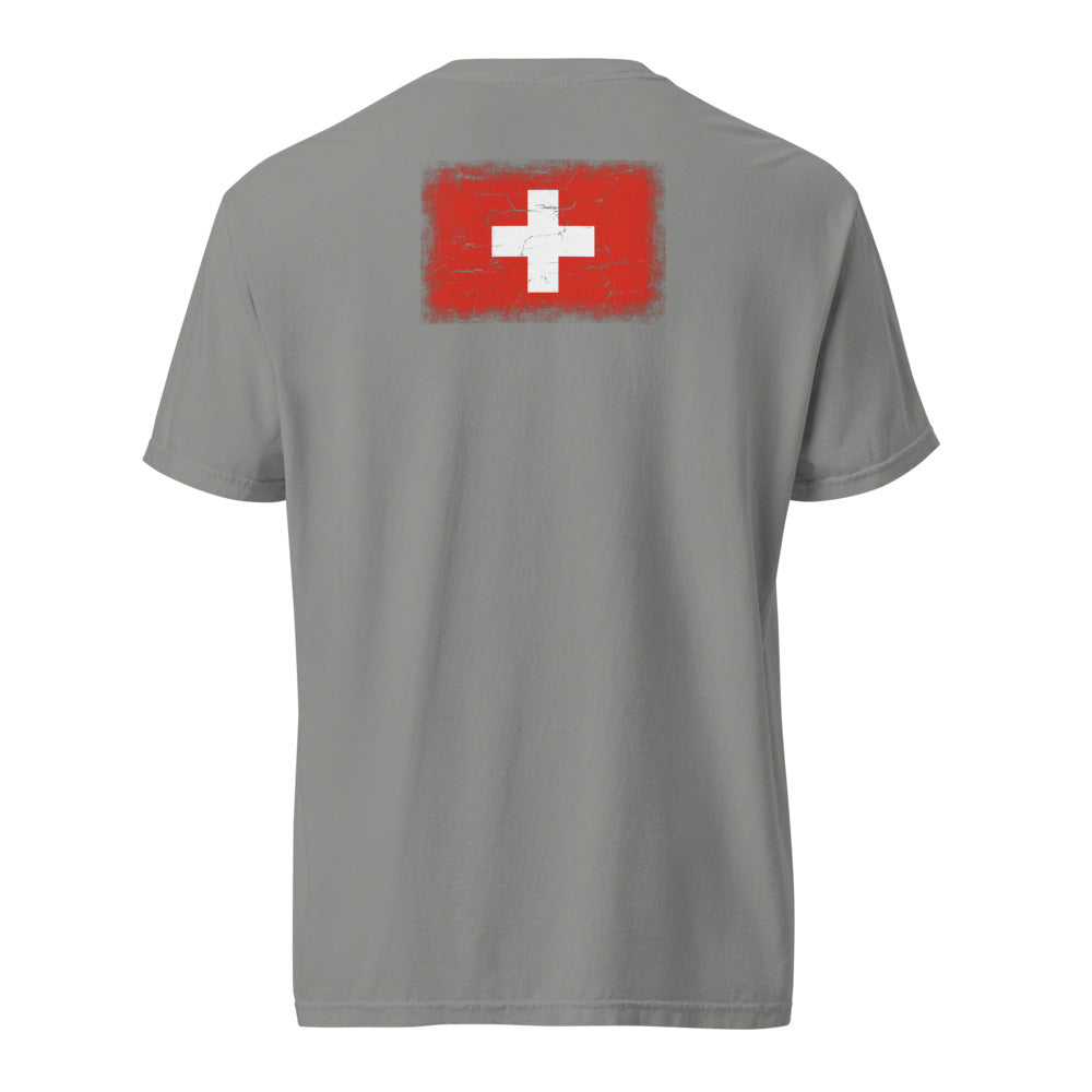 Switzerland Flag Tee — Back — Grey