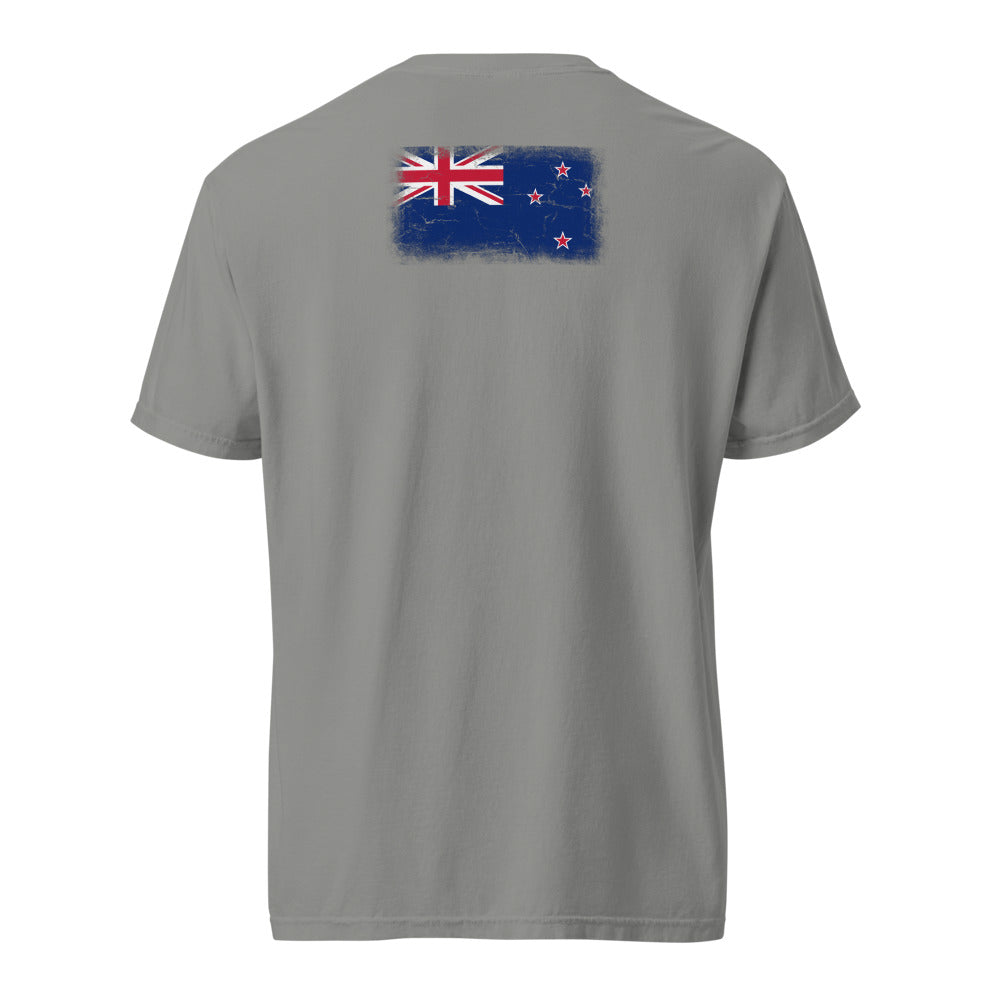New Zealand Flag Tee — Back — Grey