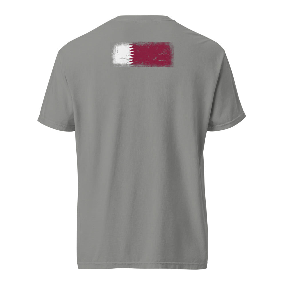 Qatar Flag Tee — Back — Grey