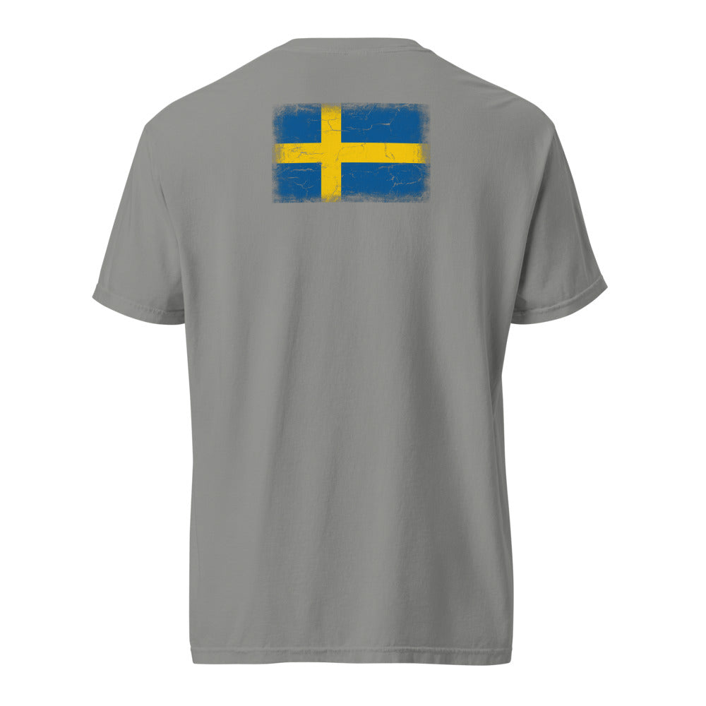 Sweden Flag Tee — Back — Grey