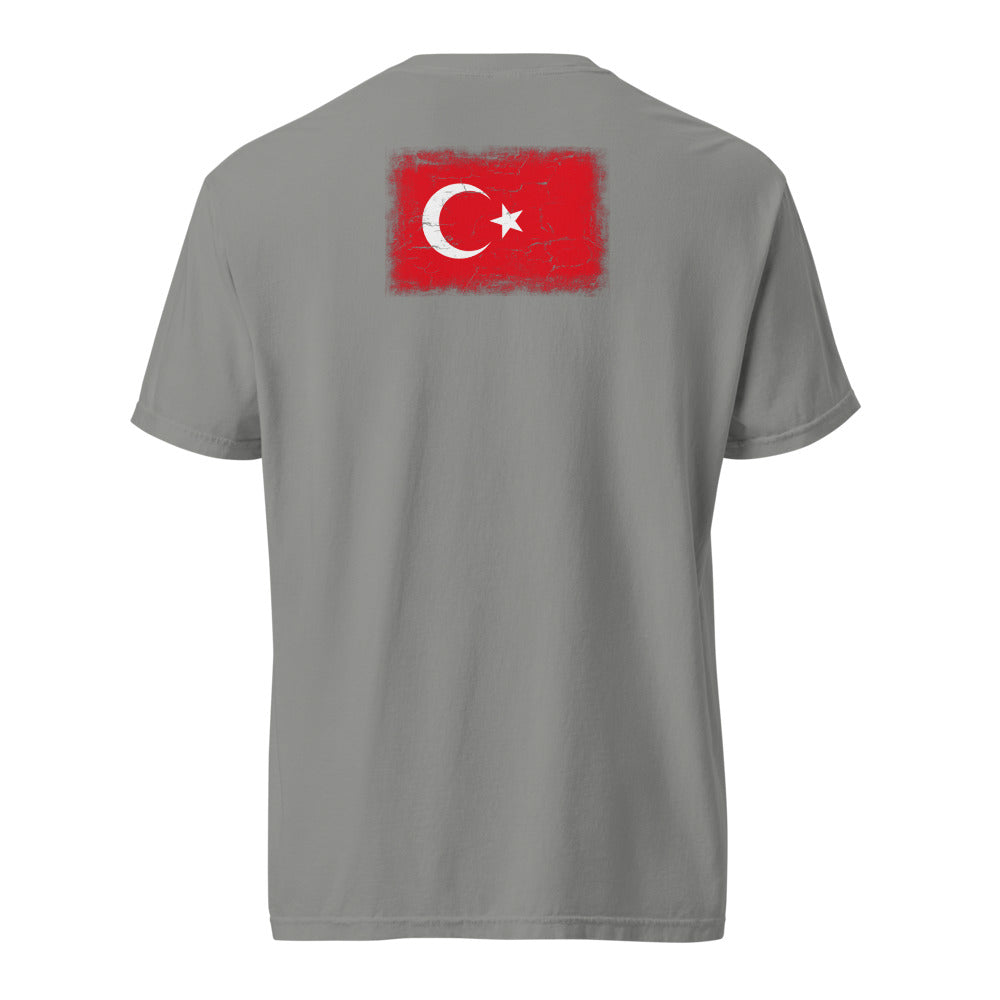 Türkiye Flag Tee — Back — Grey