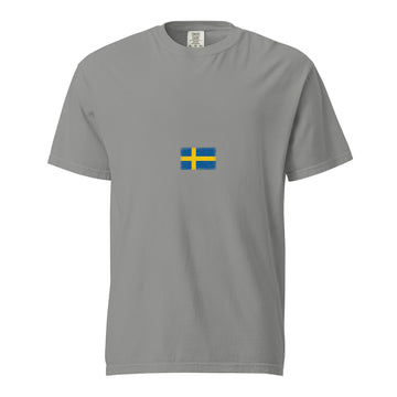 Sweden Flag Tee | Minimal | Unisex | Heavyweight Cotton