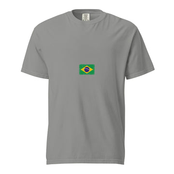 Brasil Flag Tee | Minimal | Unisex | Heavyweight Cotton
