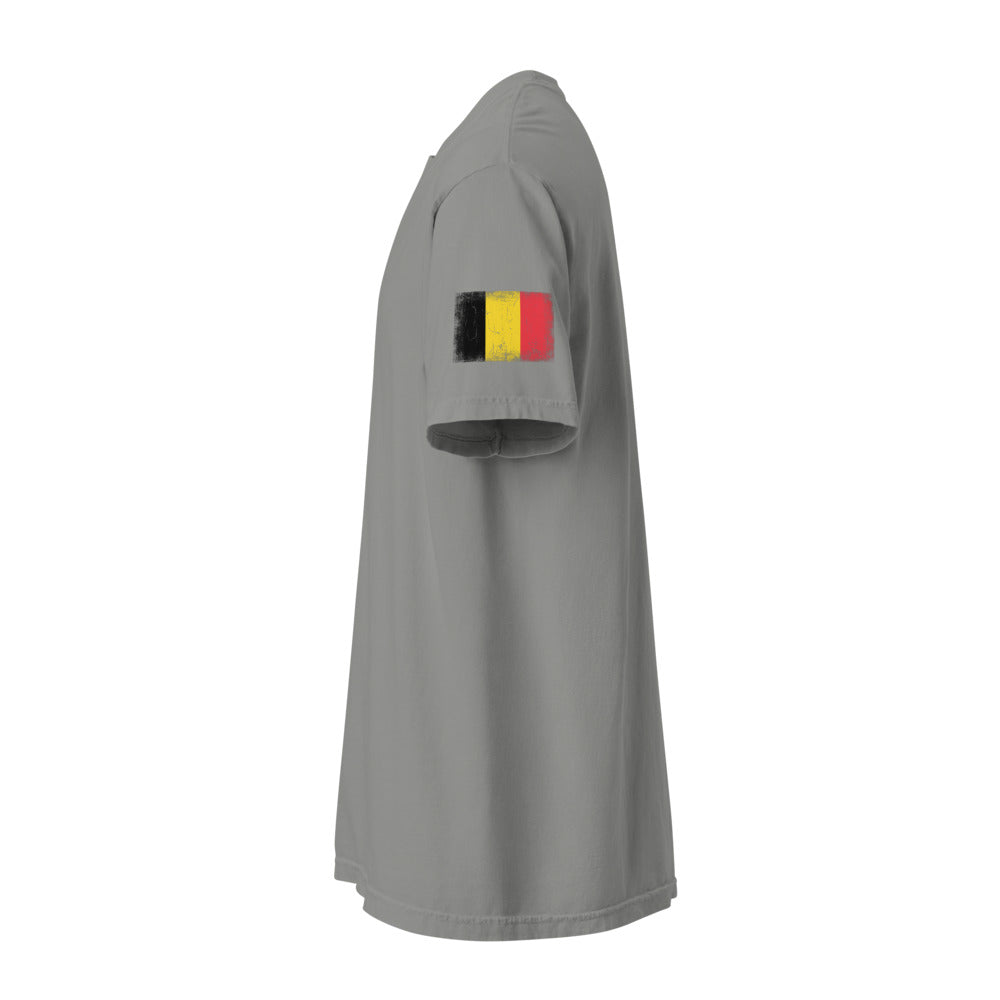 Belgium Flag Tee — Sleeve — Grey