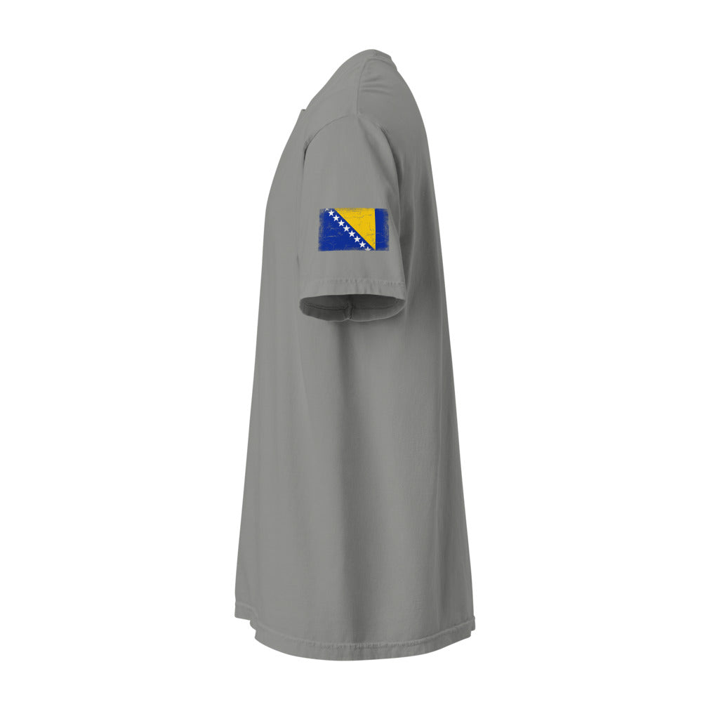 Bosnia and Herzegovina Flag Tee — Sleeve — Grey
