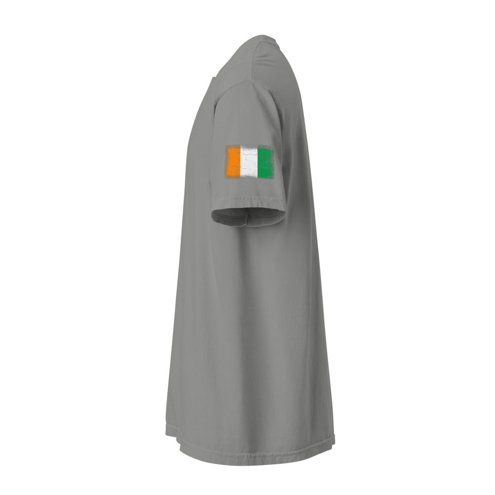 Côte d'Ivoire Flag Tee — Sleeve — Grey