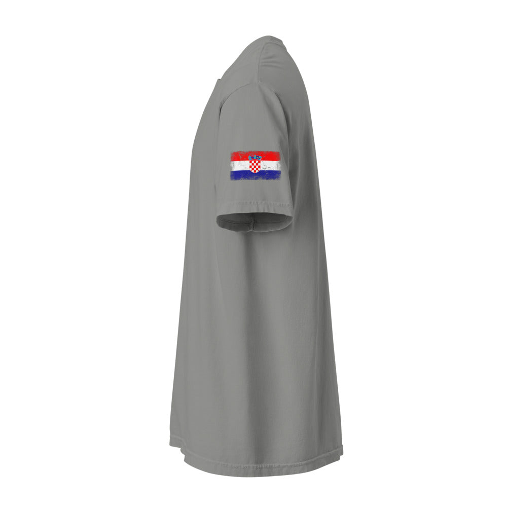 Croatia Flag Tee — Sleeve — Grey