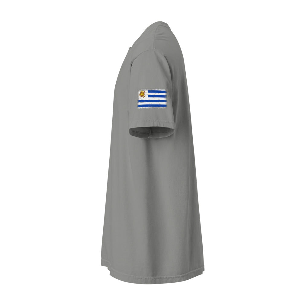 Uruguay Flag Tee — Sleeve — Grey