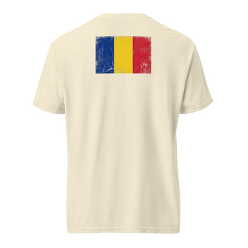Romania Flag Tee | Back Print | Unisex | Heavyweight Cotton