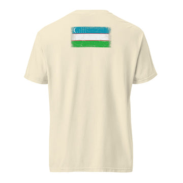 Uzbekistan Flag Tee | Back Print | Unisex | Heavyweight Cotton