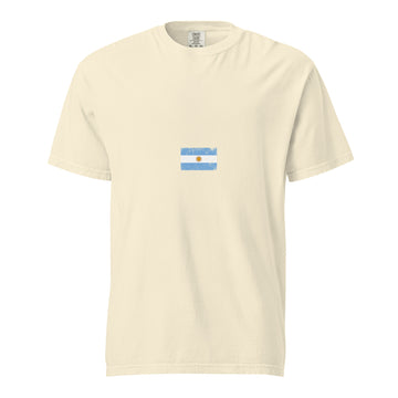 Argentina Flag Tee | Minimal | Unisex | Heavyweight Cotton