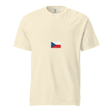 Czechia Flag Tee | Minimal | Unisex | Heavyweight Cotton
