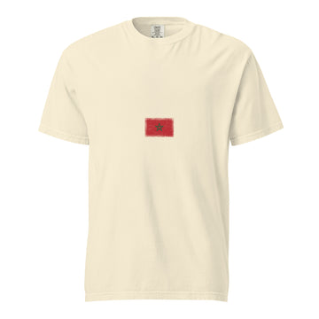 Morocco Flag Tee | Minimal | Unisex | Heavyweight Cotton
