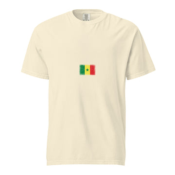 Senegal Flag Tee | Minimal | Unisex | Heavyweight Cotton