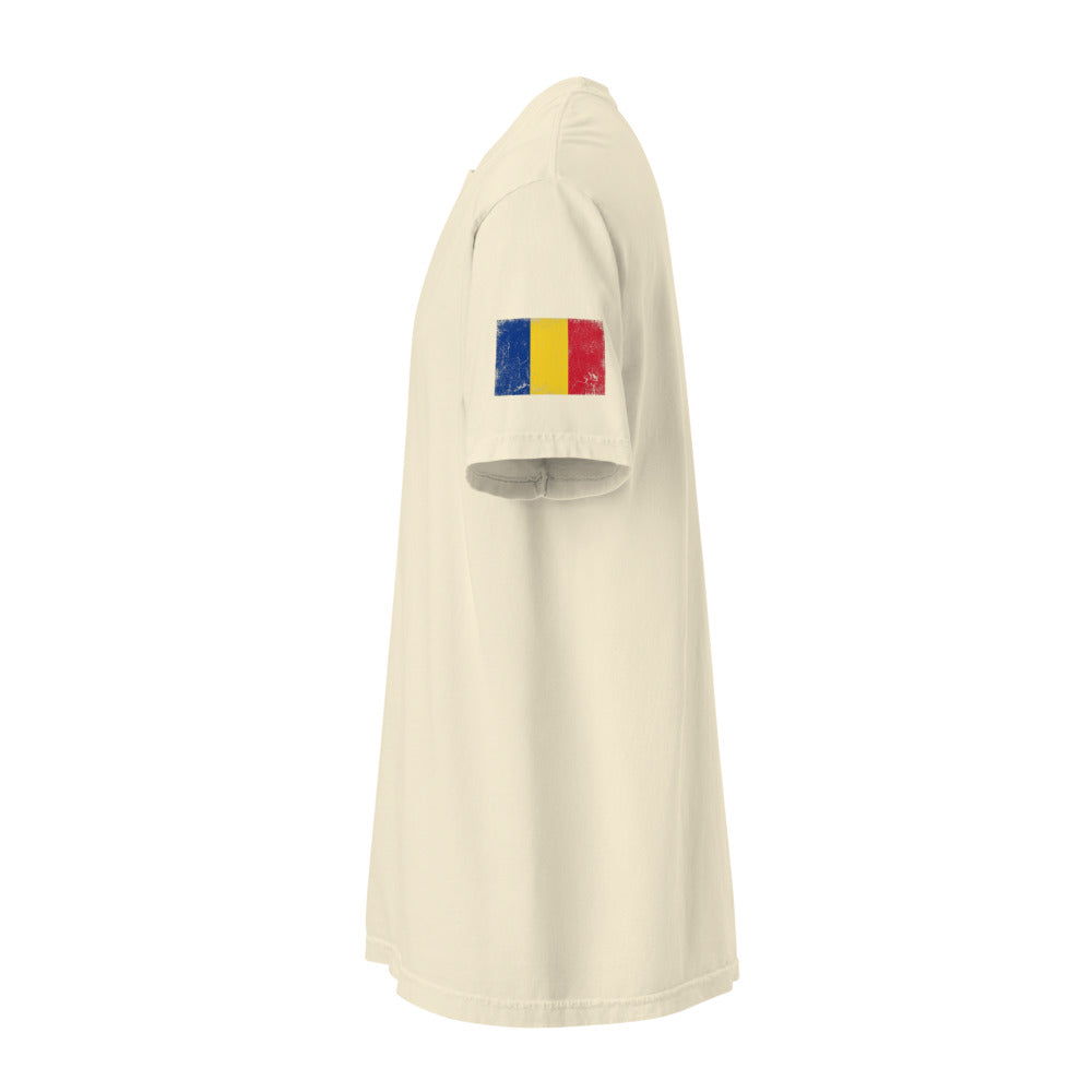 Romania Flag Tee — Sleeve — Ivory