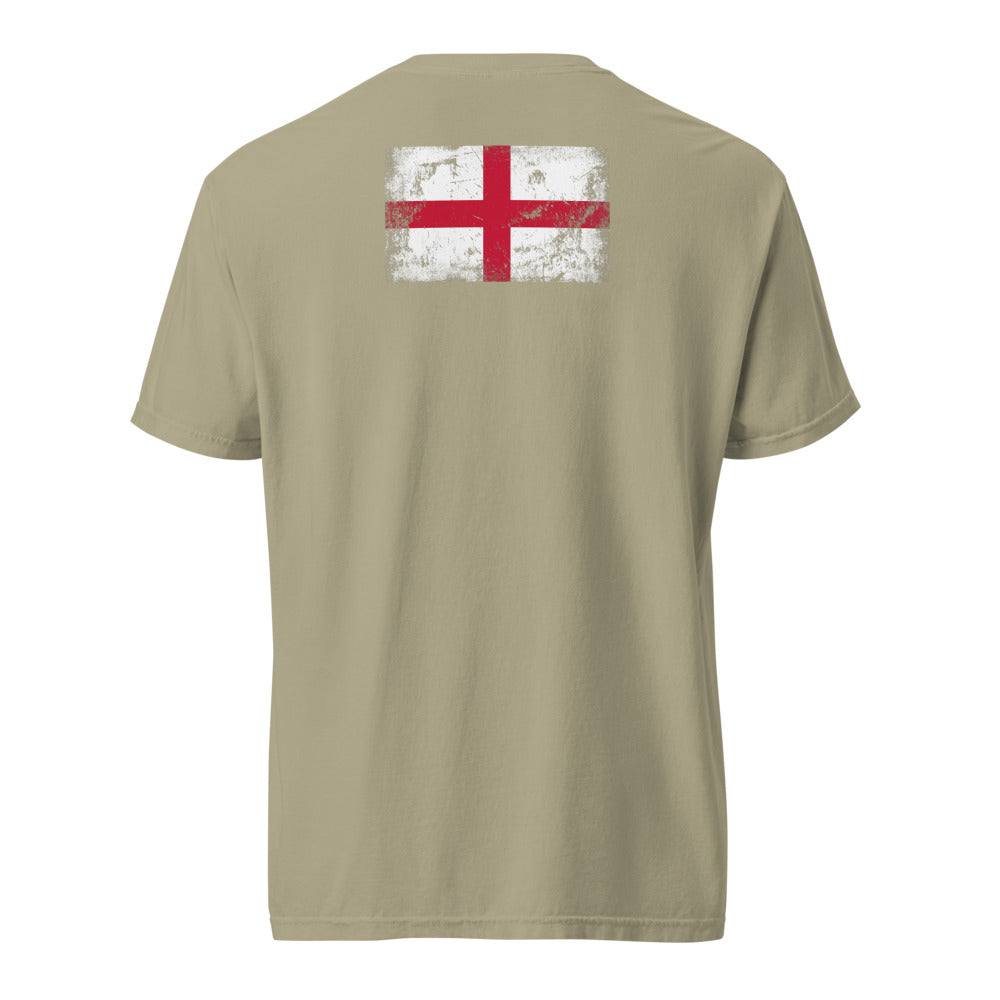 England Flag Tee — Back — Khaki