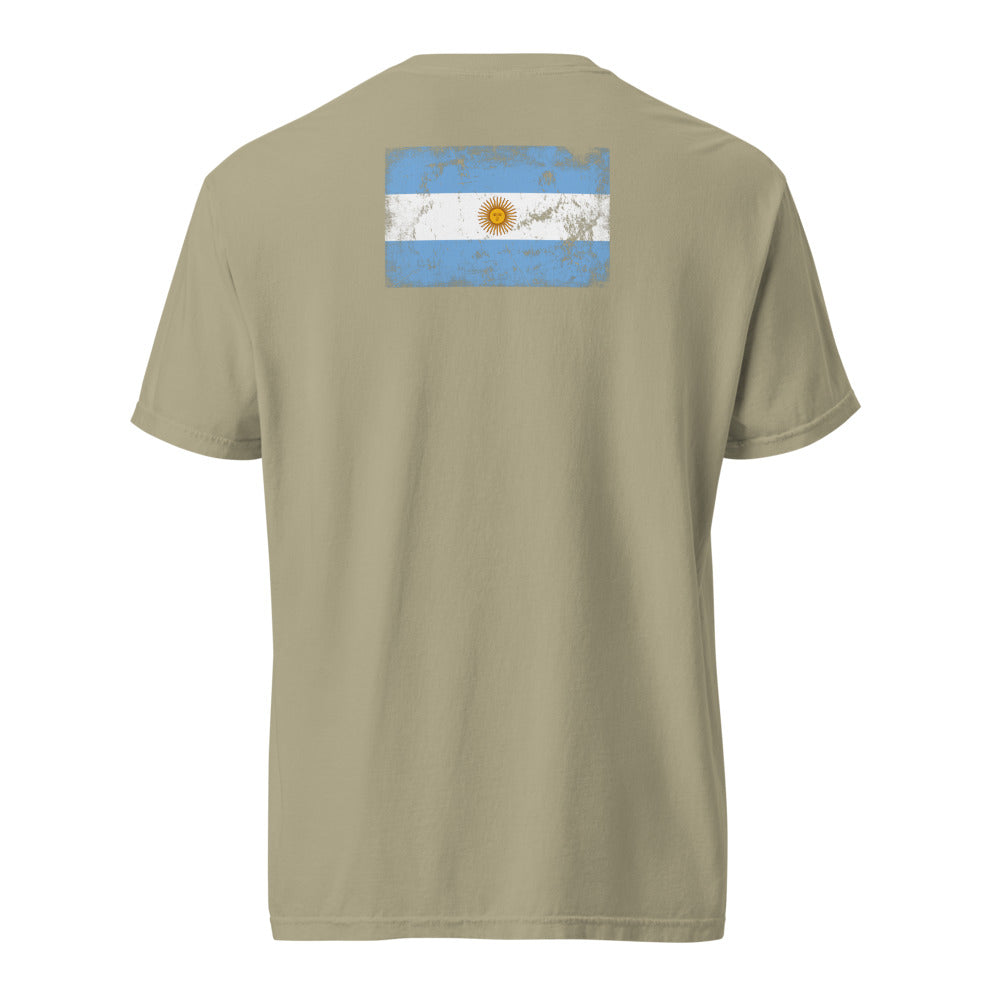 Argentina Flag Tee — Back — Khaki