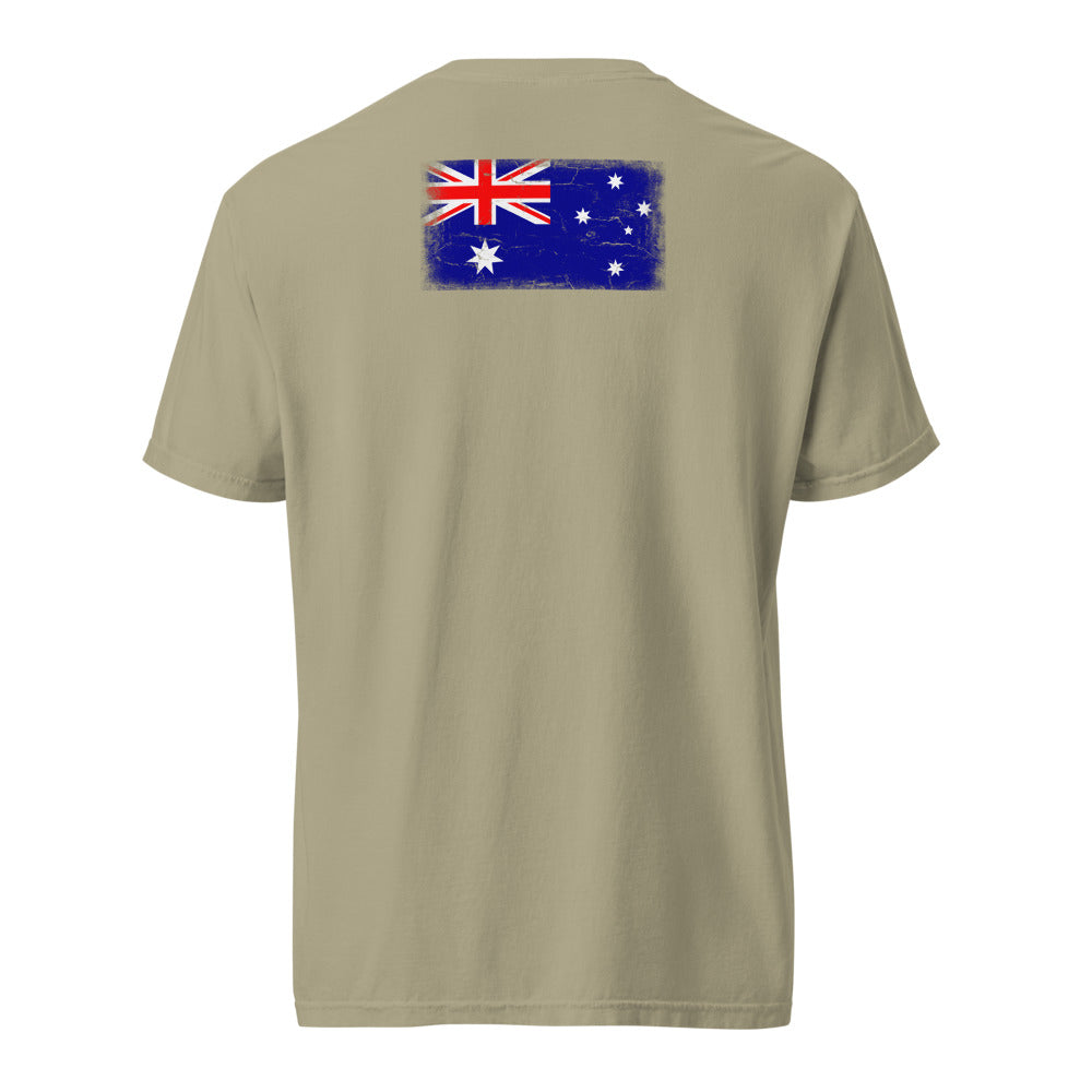 Australia Flag Tee — Back — Khaki