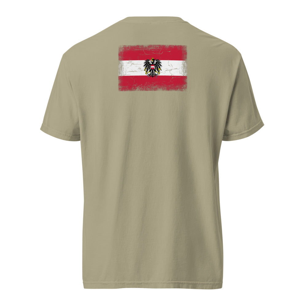 Austria Flag Tee — Back — Khaki