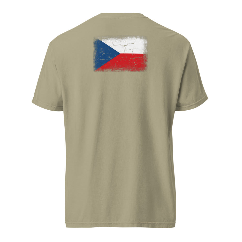 Czechia Flag Tee — Back — Khaki