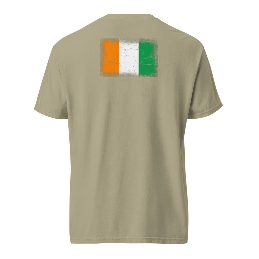 Côte d'Ivoire Flag Tee — Back — Khaki