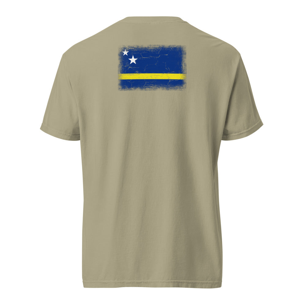 Curacao Flag Tee — Back — Khaki