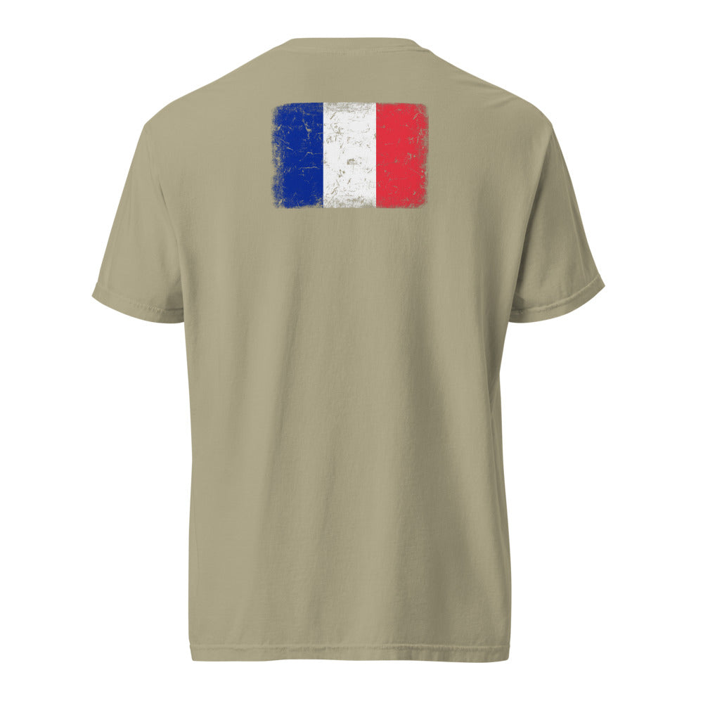 France Flag Tee — Back — Khaki