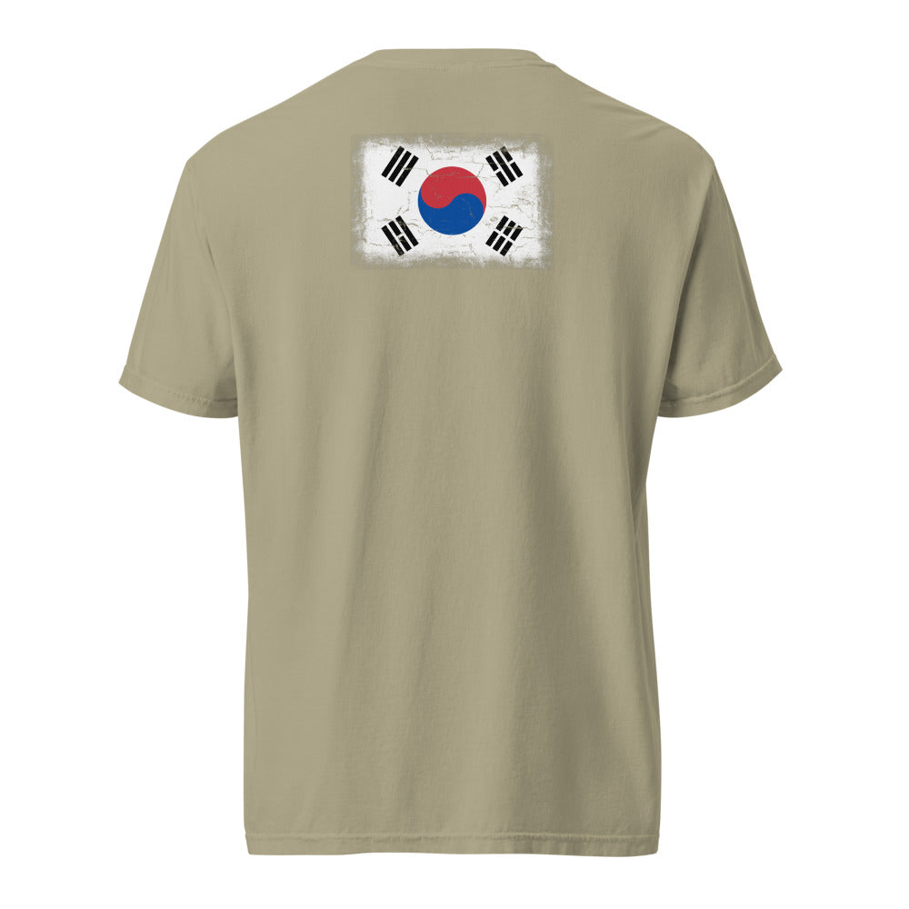 South Korea Flag Tee — Back — Khaki