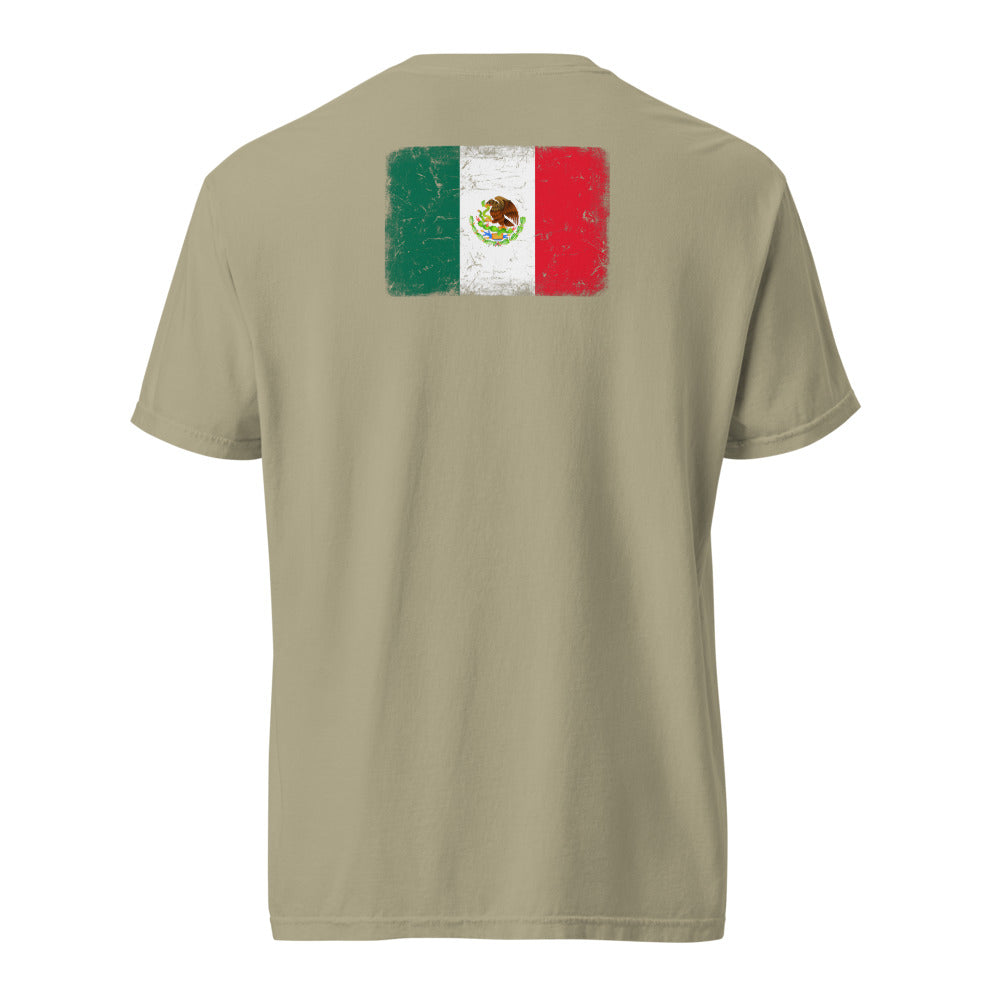 Mexico Flag Tee — Back — Khaki