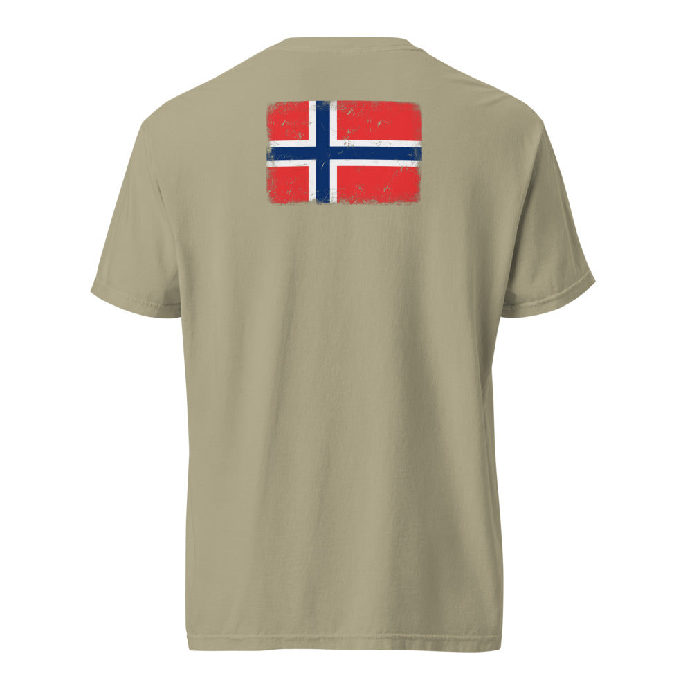 Norway Flag Tee — Back — Khaki