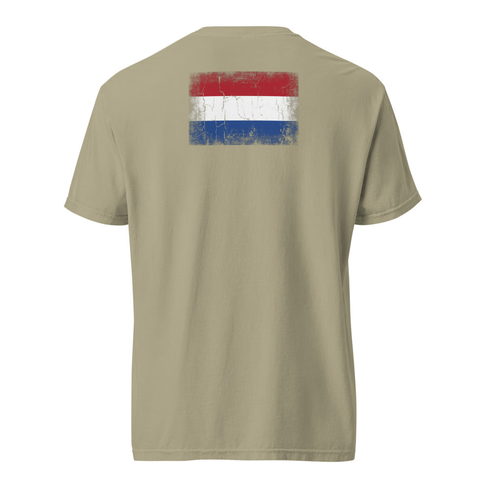 Netherlands Flag Tee — Back — Khaki