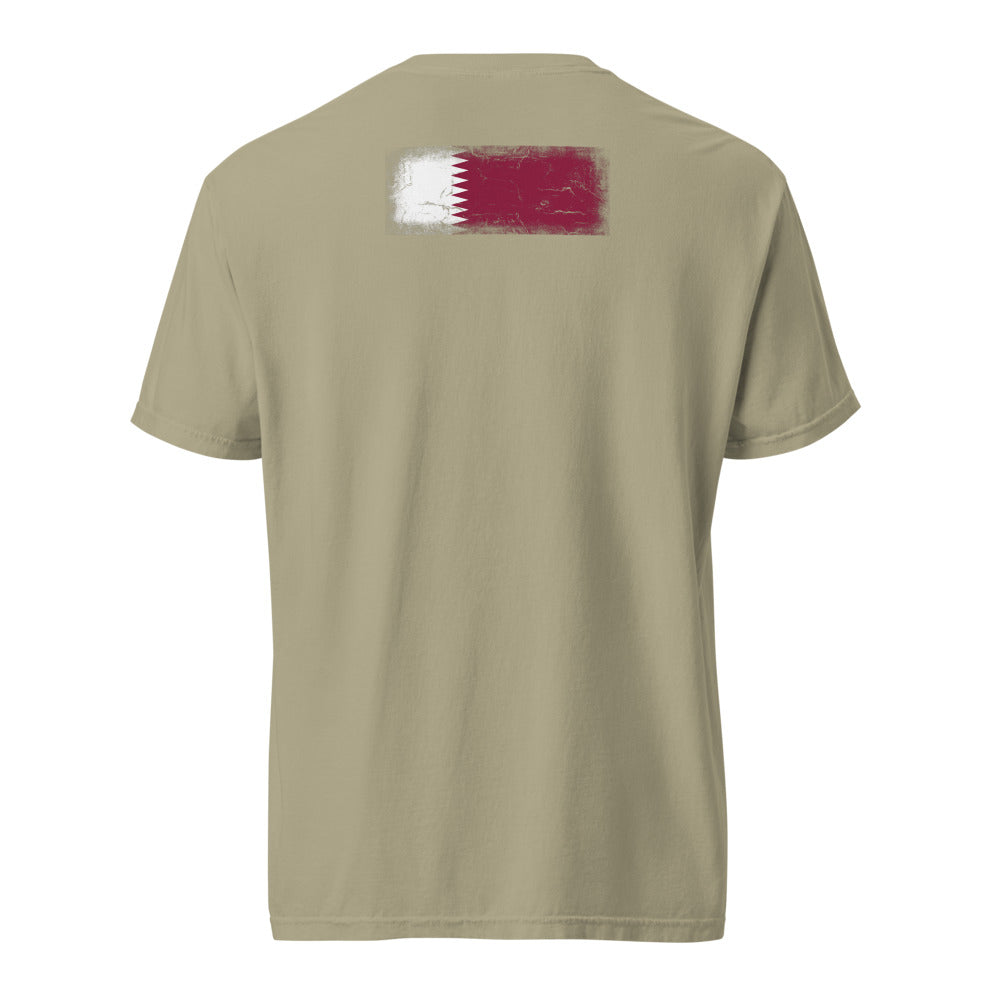 Qatar Flag Tee — Back — Khaki