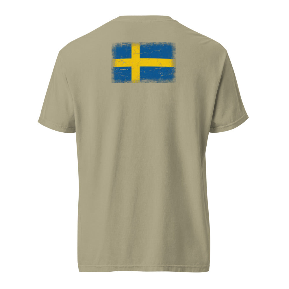 Sweden Flag Tee — Back — Khaki