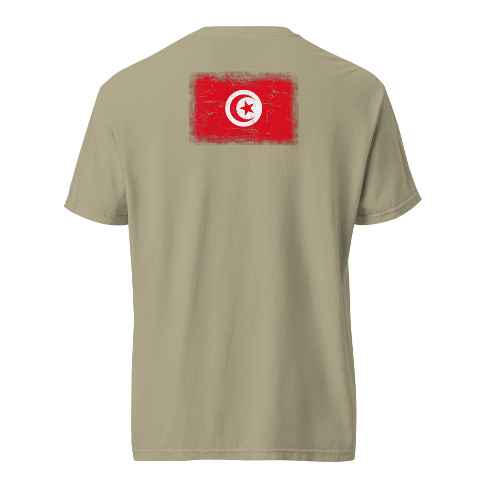 Tunisia Flag Tee — Back — Khaki