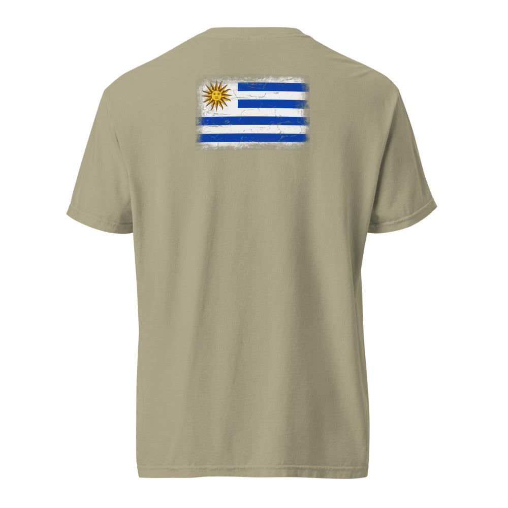 Uruguay Flag Tee — Back — Khaki