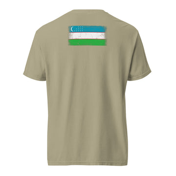 Uzbekistan Flag Tee | Back Print | Unisex | Heavyweight Cotton