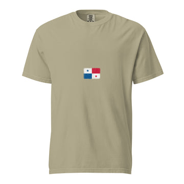 Panama Flag Tee | Minimal | Unisex | Heavyweight Cotton